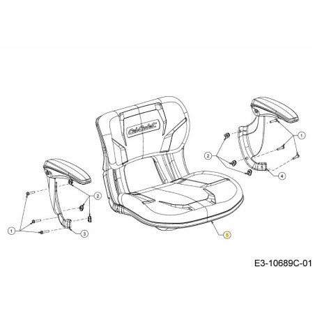 SEAT HIGH BACK 757-05967 ORIGINAL MTD | Newgardenstore.eu