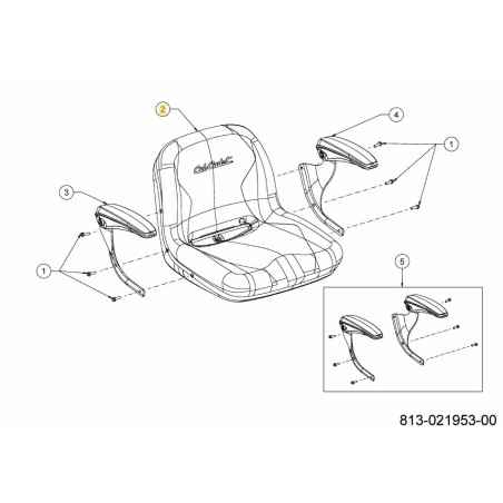 SEDILE SCHIENALE ALTO CUB con OPS 757-06027 ORIGINALE MTD | Newgardenstore.eu