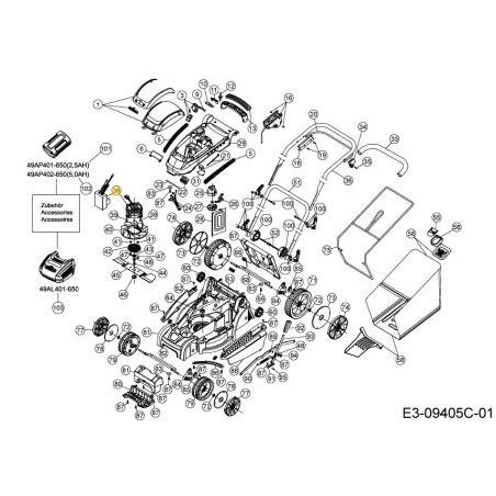 Kit Motorgebläse/Vakuum 40V 753-10784 ORIGINAL MTD | Newgardenstore.eu