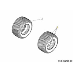 WHEEL CPL. 23x12-12 634-05452637 ORIGINAL MTD | Newgardenstore.eu