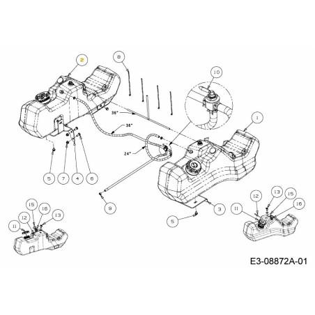 TANQUE DE COMBUSTIBLE CONJUNTO IZQUIERDO 651-04320A ORIGINAL MTD | Newgardenstore.eu
