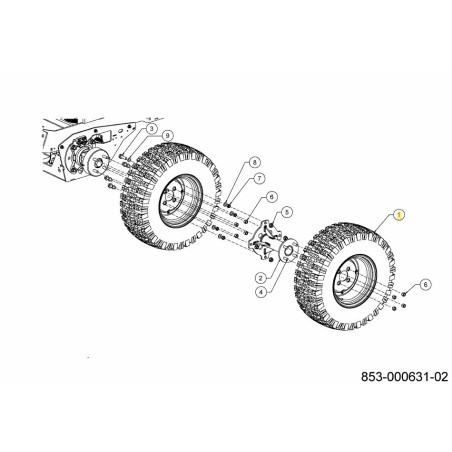 WHEEL ASSY. 25X9-12 KENDA 634-05605 ORIGINAL MTD | Newgardenstore.eu