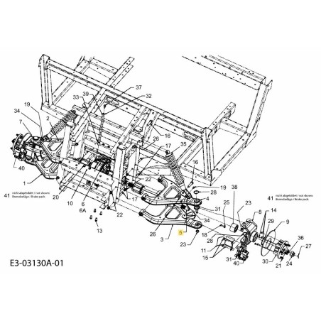 Achsenbaugruppe - Leerlaufrolle 611-04071A Original MTD | Newgardenstore.eu