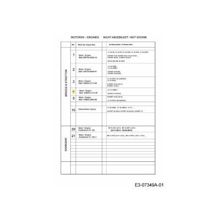 B-ENGINE B&amp-S 750 SERIES 161CC 752B0174H8 ORIGINAL MTD | Newgardenstore.eu