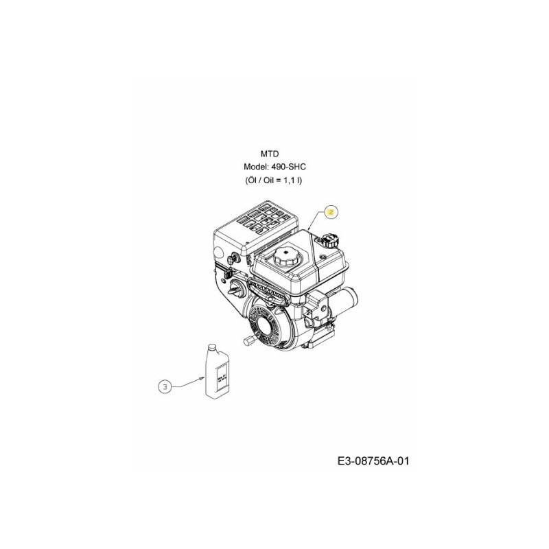 MOTORE COMPLETO 490-SHC 752Z490-SHC ORIGINALE MTD
