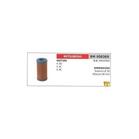 Filtre à carburant MITSUBISHI K3D - K3B - K4C - K4E Ø externe 30 mm hauteur 58 mm | Newgardenstore.eu