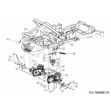 TRANSMISSION LH EZT2200 618-07468 ORIGINAL MTD | Newgardenstore.eu