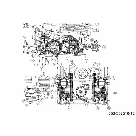 TRANSMISSION HYDRO DROITE 618-07634A D'ORIGINE MTD | Newgardenstore.eu