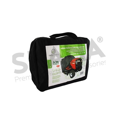 Funda negra de poliéster para tractor cortacésped, 275x130x140 cm