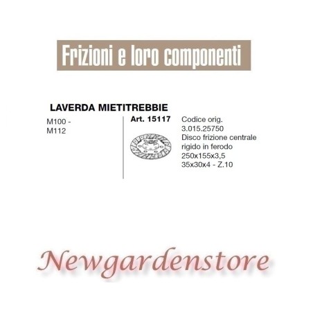 Disco embrague ferodo 35x30x4 15117 compatible LAVERDA MIETITREBBIE M100 M112 | Newgardenstore.eu