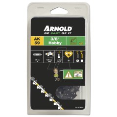 Cadena para motosierra de perfil bajo de 3/8", 1,1 mm, 34 eslabones, con eslabón de seguridad, borde cincelado