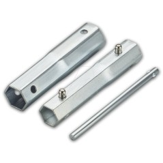 Llave para bujías 4 en 1 para cabezas hexagonales de 16, 18, 19 y 21 mm.