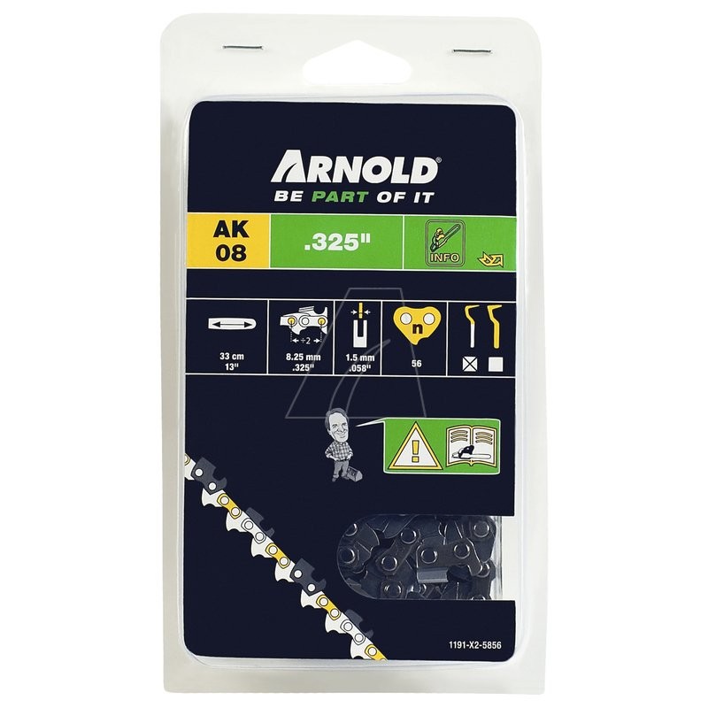 .325" Kettensägenkette, 1,5 mm, 56 Glieder, mit Sicherheitsglied, Halbmeißel