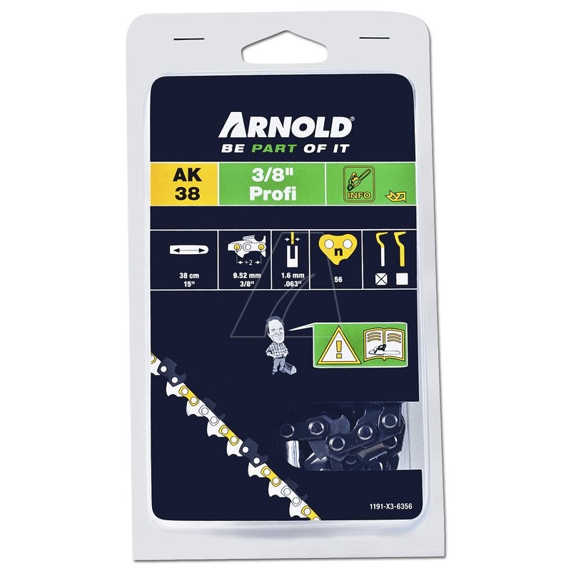 Cadena para motosierra de 3/8" (1,6 mm) y 56 eslabones con eslabón de seguridad, media cincel.