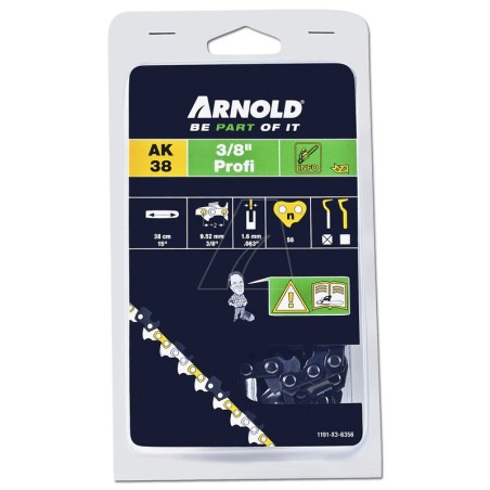 Chaîne de tronçonneuse 3/8" 1,6 mm 56 maillons avec maillon de sécurité, demi-carré | Newgardenstore.eu