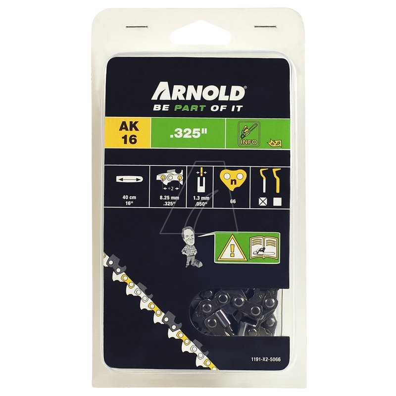.325" Chainsaw Chain, 1.3mm, 66 Links, with Safety Link, Half Chisel