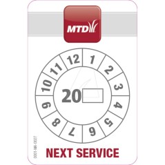 Etiqueta de servicio "MTD"