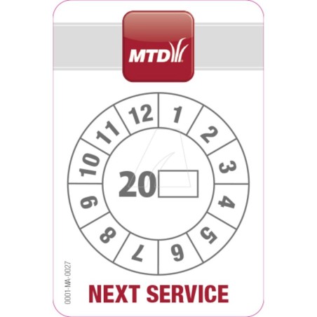 autocollant de service « MTD » | Newgardenstore.eu