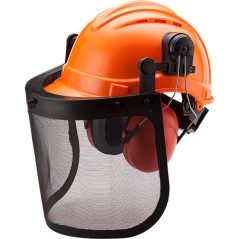 Casque forestier combiné ARNOLD AZ122, équipé d'une visière en maille métallique | Newgardenstore.eu