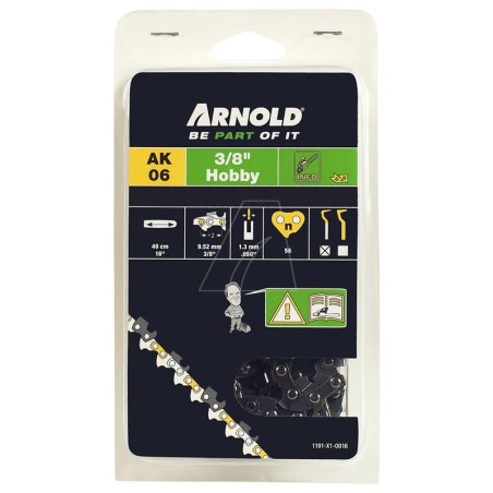 3/8" Low Profile Chainsaw Chain, 1.3mm, 56 Links, Safety Link, Chisel Edge | Newgardenstore.eu