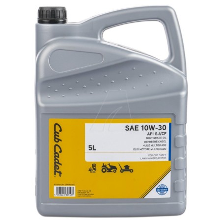 Aceite para motor Cub Cadet SAE 10W-30, 5 litros | Newgardenstore.eu