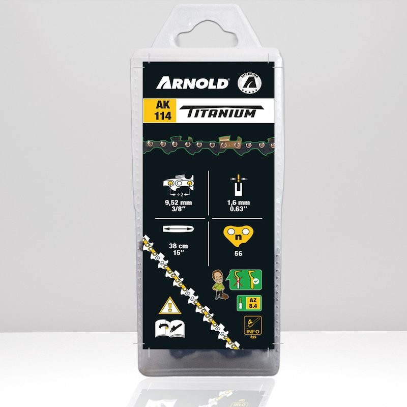 Chaîne de tronçonneuse ARNOLD AK114 en titane 3/8" 1,6 mm 56 TG