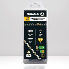 Chaîne de tronçonneuse ARNOLD AK102 en titane, pas de 1,3 mm (0,325"), 72 TG | Newgardenstore.eu