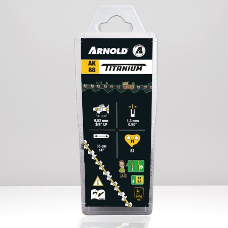 Cadena para motosierra de titanio ARNOLD AK88 de 3/8" LP 1,3 mm 52 TG | Newgardenstore.eu