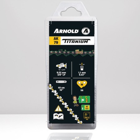 Chaîne de tronçonneuse ARNOLD AK91 en titane 3/8" LP 1,3 mm 55 TG | Newgardenstore.eu