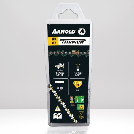 Cadena para motosierra de titanio ARNOLD AK87 3/8" LP 1.3mm 50 TG | Newgardenstore.eu