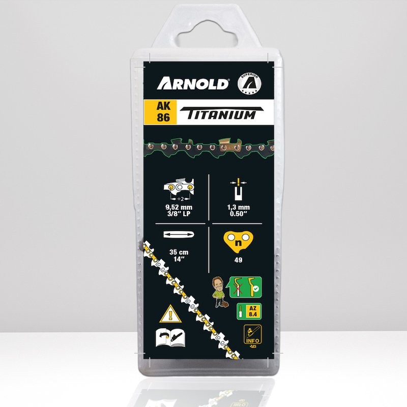 Cadena para motosierra ARNOLD AK86 de titanio, 3/8" LP, 1,3 mm, 49 TG