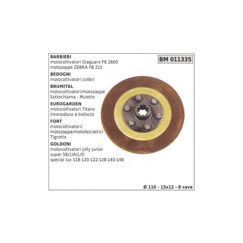 Clutch disc for BARBIERI BEDOGNI BRUMITAL EUROGARDEN 011335