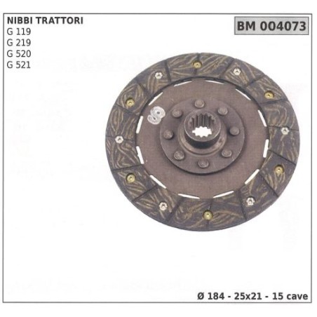 Clutch disc for NIBBI TRACTORS G 119 219 520 521 004073 | Newgardenstore.eu