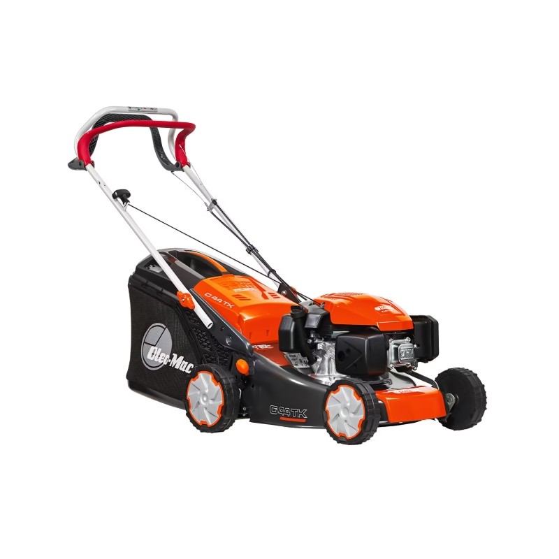 Cortacésped autopropulsado de gasolina OLEOMAC G44TK COMFORT PLUS de 139 cc, ancho de corte de 41 cm.