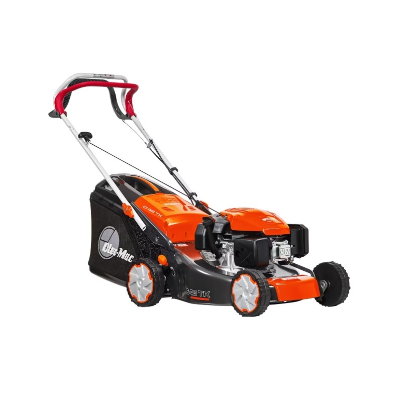 Cortacésped autopropulsado de gasolina OLEOMAC G48TK COMFORT PLUS de 139 cc, ancho de corte de 46 cm.