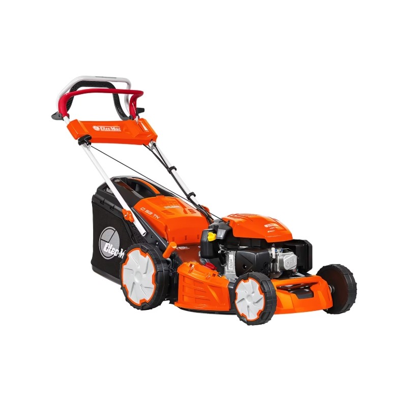 Cortacésped autopropulsado de gasolina OLEOMAC G53TK ALLROAD PLUS 4 de 196 cc, ancho de corte de 51 cm.