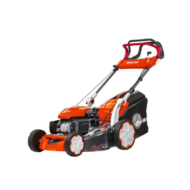 Cortacésped autopropulsado de gasolina OLEOMAC G53TK ALLROAD FLEX 4 de 196 cc, ancho de corte de 51 cm.