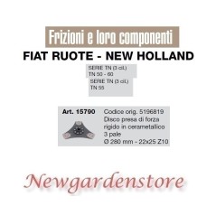 Disque d'embrayage PTO tracteur série TN 50 60 FIAT NEW HOLLAND 15790 280mm | Newgardenstore.eu