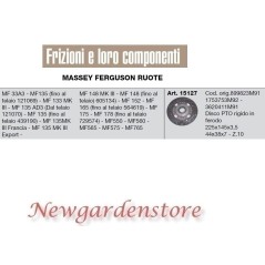 Disco embrague central rígido ferode MASSEY FERGUSON tractor 15127 44x38x7 Z10 | Newgardenstore.eu