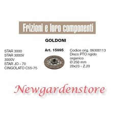 Kupplungsscheibe PTO 15995 GOLDONI STAR 3000 CINGOLATO C55 75 20x23 Z20 Traktor