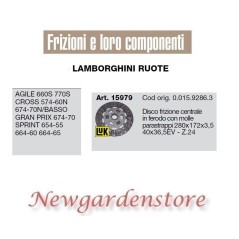 Disco frizione trattore LAMBORGHINI 15979 Agile Cross Prix 280x172x3,5 40x36,5Ev | Newgardenstore.eu