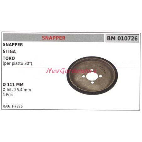 SNAPPER self-propelled tractor wheel guide disc 010726 | Newgardenstore.eu
