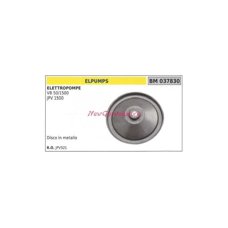 Disque métallique ELPUMPS électropompe VB 50/1500 JPV 1500 037830