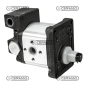 Pompe à engrenages GROUPE 2 avec régulateur de sortie d'huile 2 voies Cylindrée 19 cm³ COMPATIBLE - 80972