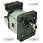 Pompe à engrenages GROUPE 2 avec régulateur de sortie d'huile 2 voies Cylindrée 19 cm³ COMPATIBLE - 80973