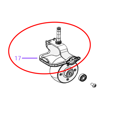 Ambrogio 4.0 Front Left Castor Wheel Bracket | Newgardenstore.eu