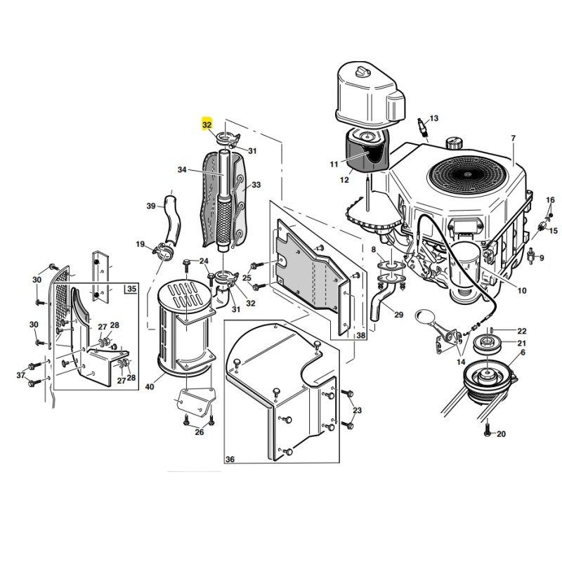 Muffler clamp R33 lawnmower ORIGINAL GIANNI FERRARI 00111810032