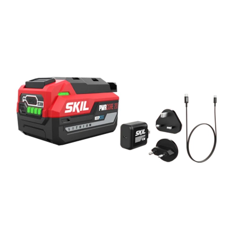 Kit Batteria al litio 4.0 Ah + Caricabatterie 3.0 A SKIL 3145BA linea PWRCORE 20