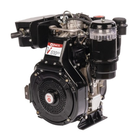 Complete diesel engine ZANETTI EV510F1E 510 cc 7.45 kW horizontal shaft 30 mm | Newgardenstore.eu