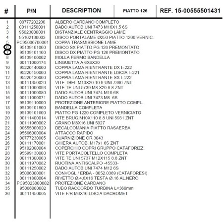 Disco sinistro + disco destro piatto trattorino GIANNI FERRARI BIEFFEBI PG126